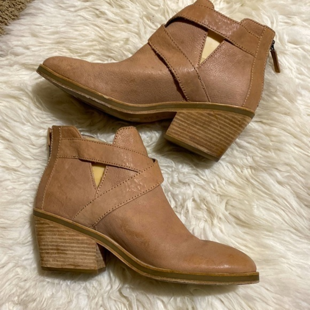 Eileen‎ Fisher Vero Cuoio Tan Leather Ankle Booties Size 10